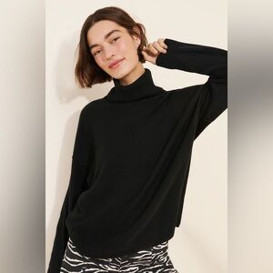 Medium free people Addie 100% cashmere turtleneck sweater black